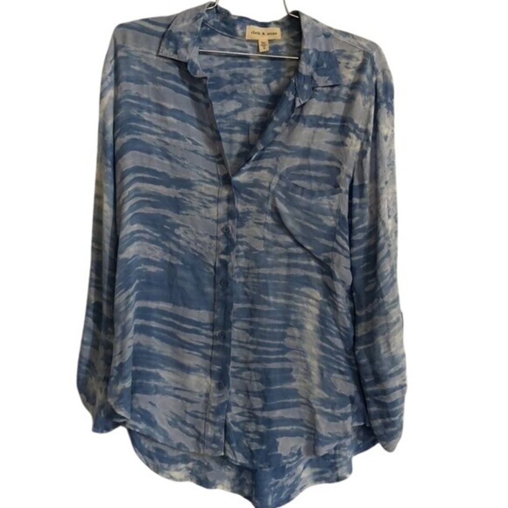 Cloth and Stone clouds tie dye button down Long Sleeve blouse Women's Size‎ S
